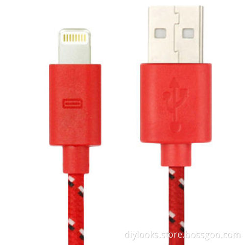 Nylon Netting Style USB Data Transfer Charge Cable for iPhone 5